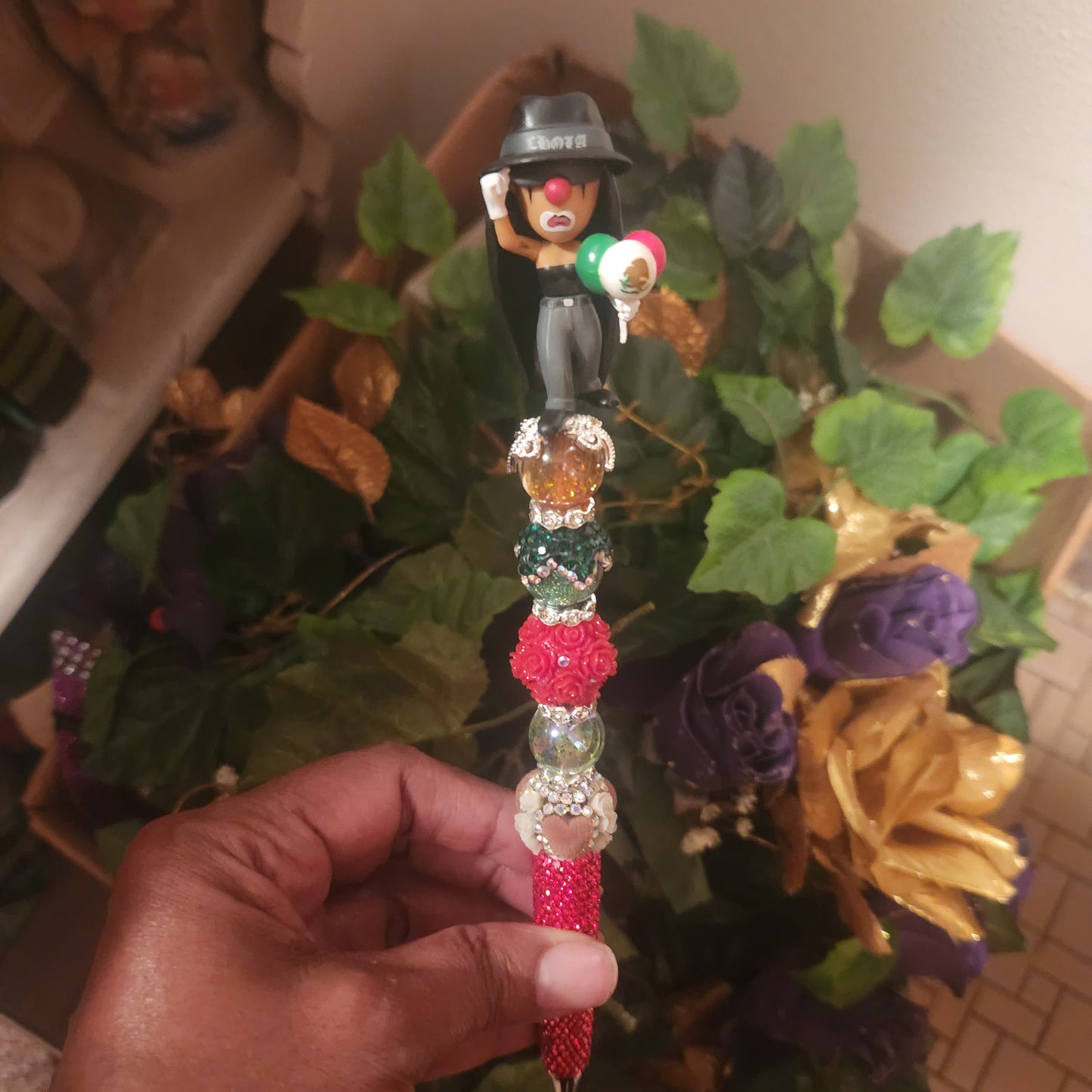 Homies Chola Red Rhinestone Pen (Premade)