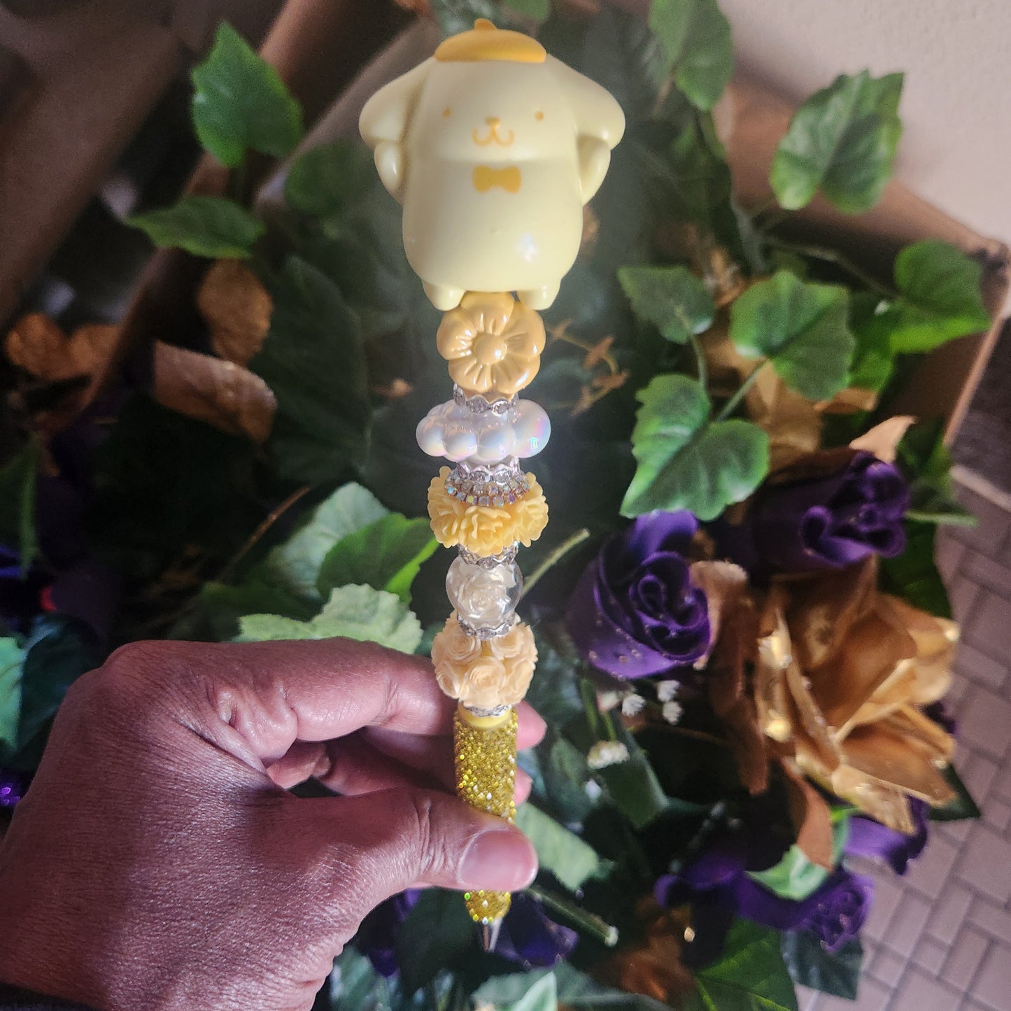 Pompompurin Yellow Rhinestone Pen (Premade)