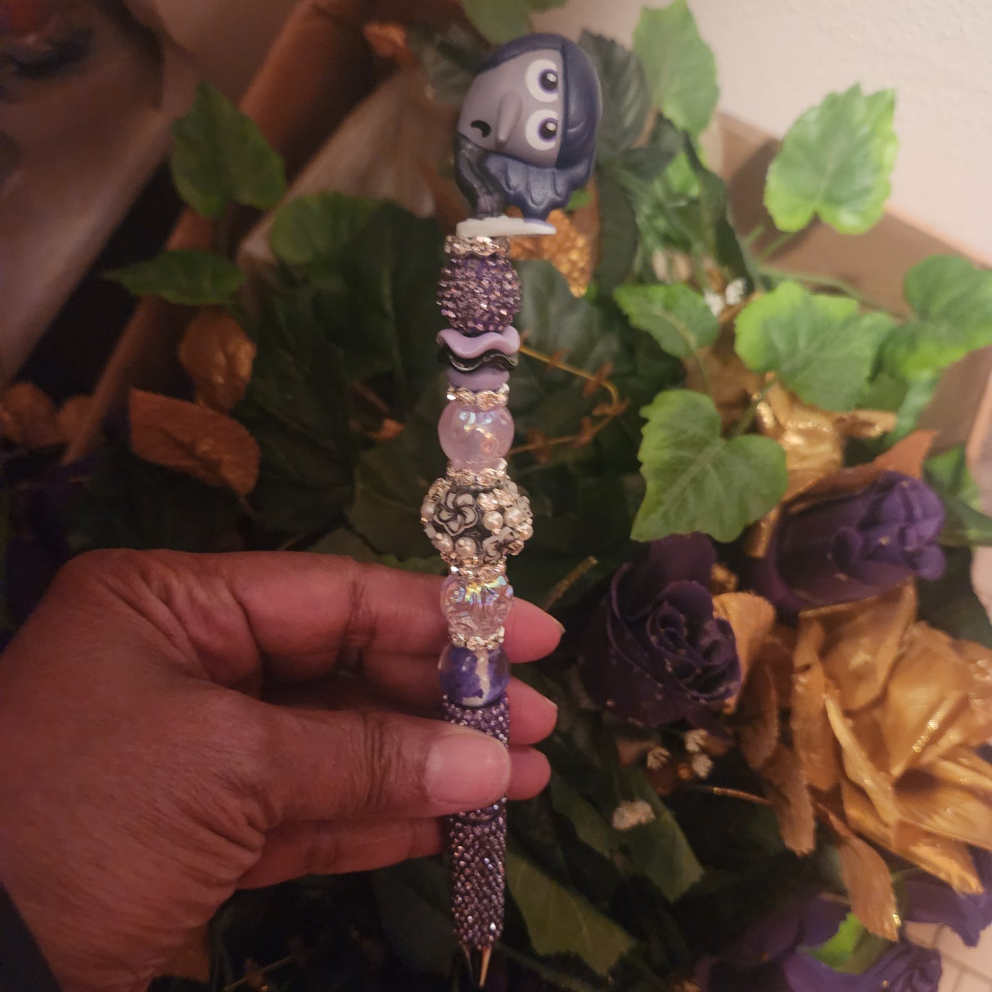 Bored Inside Out Purple Rhinestone Pen (Premade)