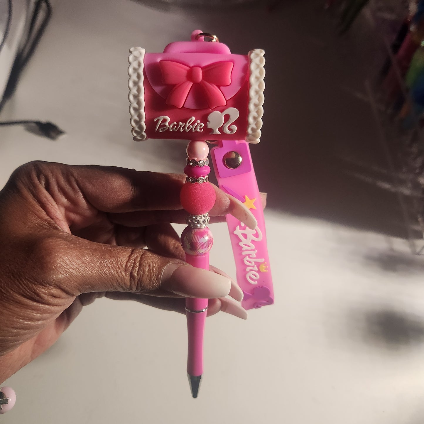 (Live Claim) Character Beaded Pen Keychain