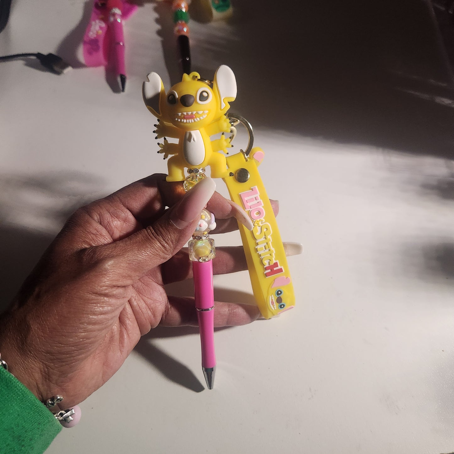 (Live Claim) Character Beaded Pen Keychain