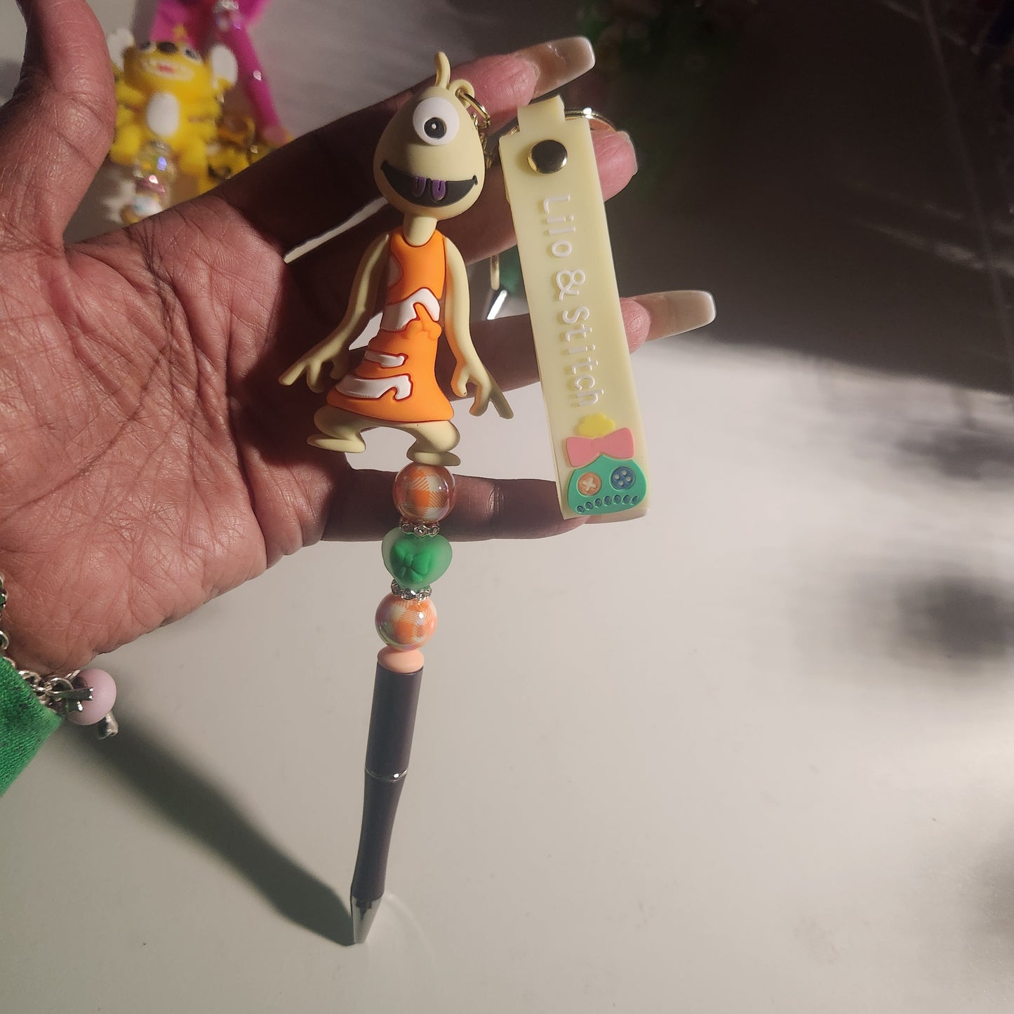 (Live Claim) Character Beaded Pen Keychain