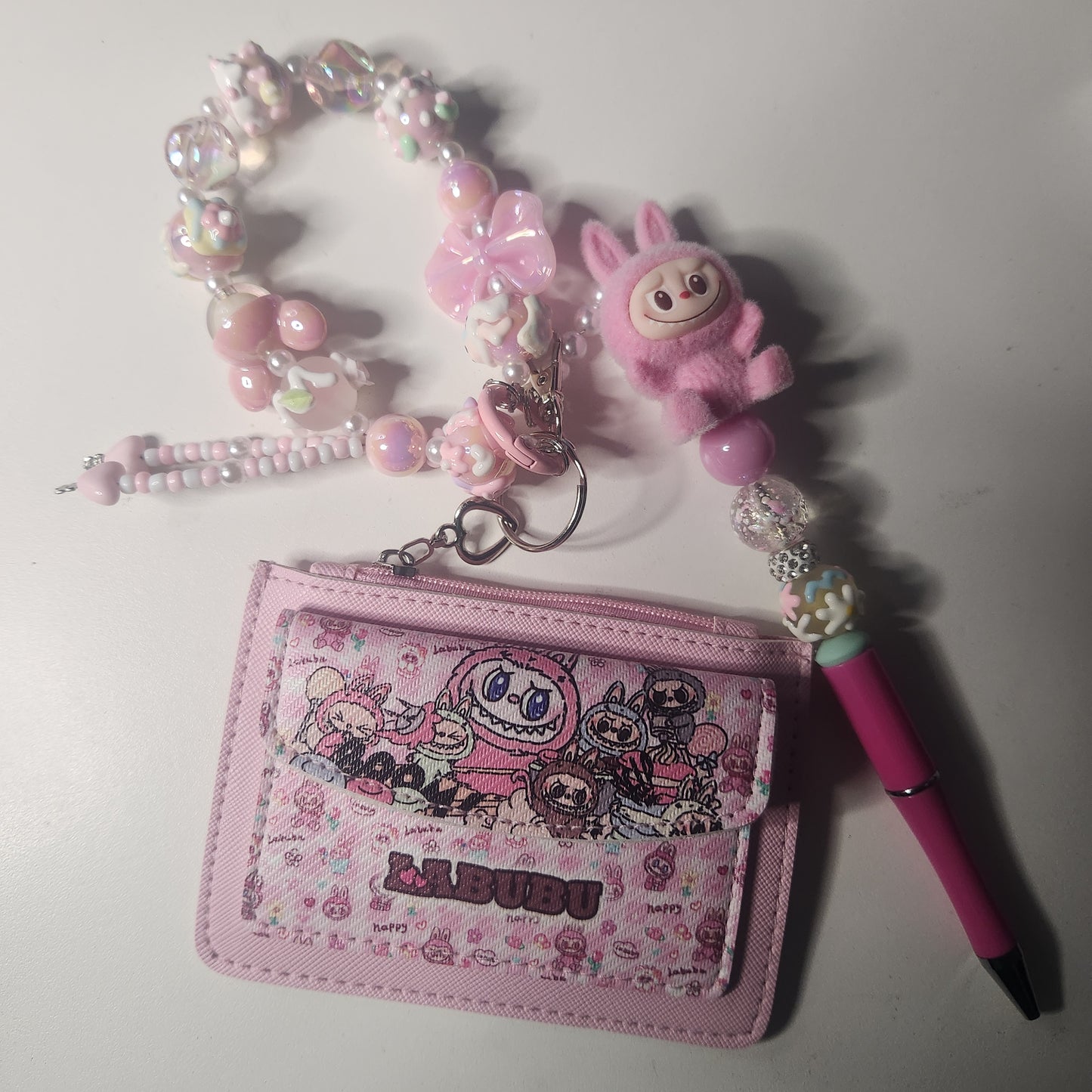 (Live Claim) Character Beaded Pen Wristlet Beaded    Keychain with Wallet
