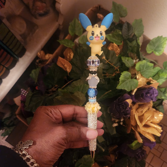 Pikachu Silver Rhinestone Pen (Premade)