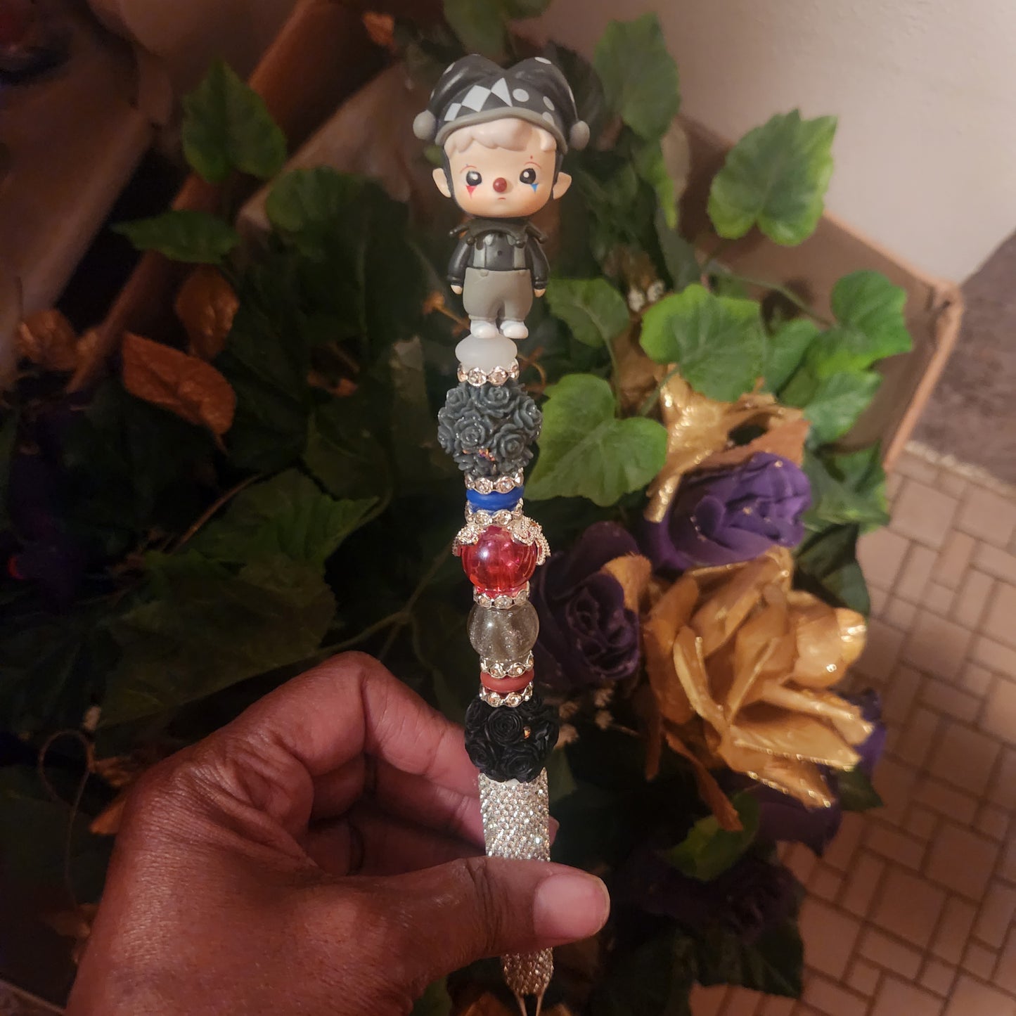 Miko Silver Rhinestone Pen (Premade)