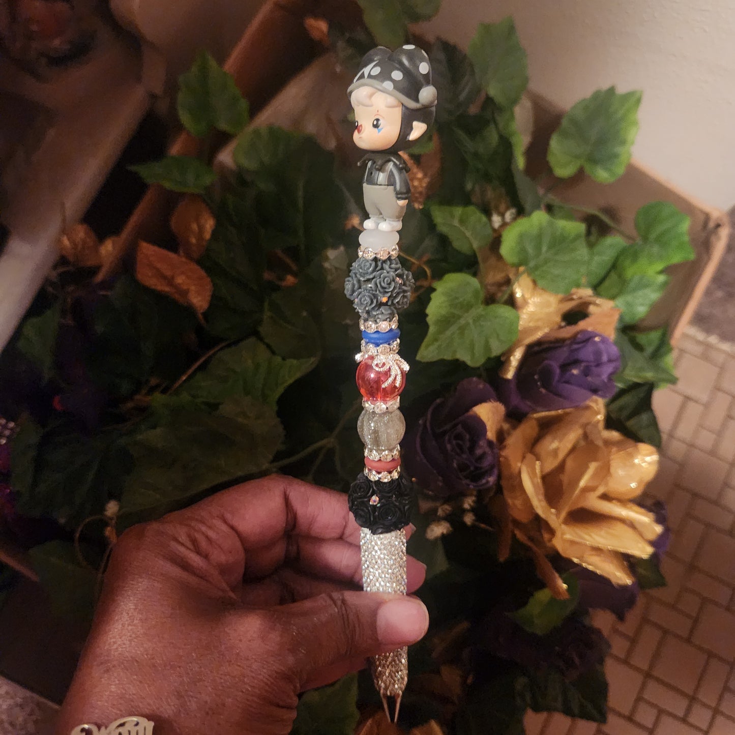 Miko Silver Rhinestone Pen (Premade)
