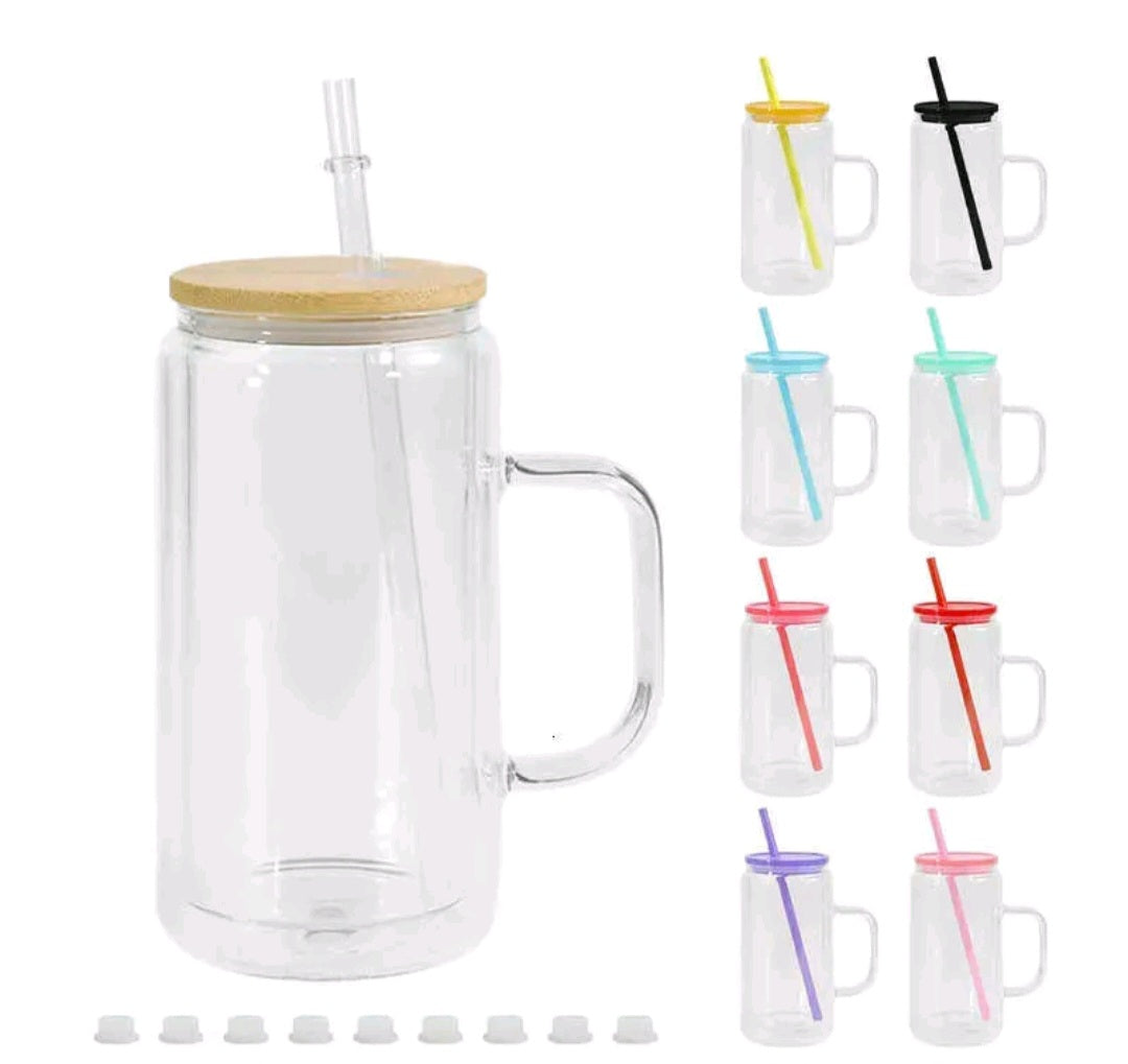 Snow Globe Glass Tumbler w/Handle 160z/20oz