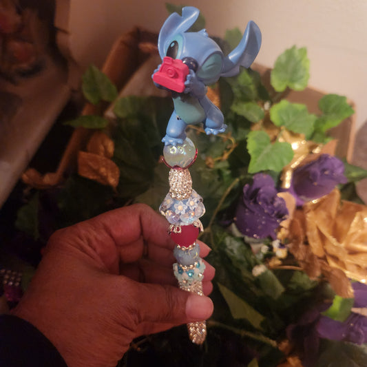 Stitch Camera Silver Rhinestone Pen (Premade)