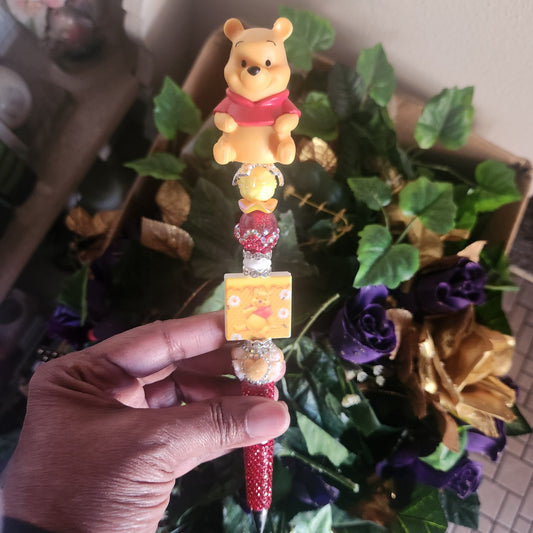 Winnie The Pooh Red Rhinestone Pen (Premade)