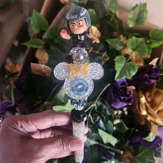 Philadelphia Eagles Silver Rhinestone Pen (Premade)