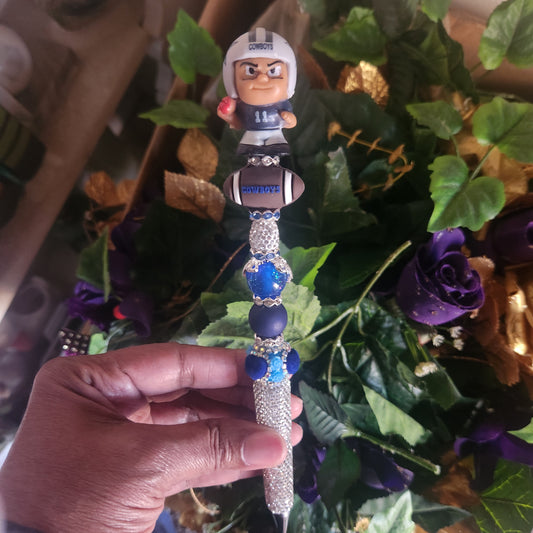 Dallas Cowboys Silver Rhinestone Pen (Premade)
