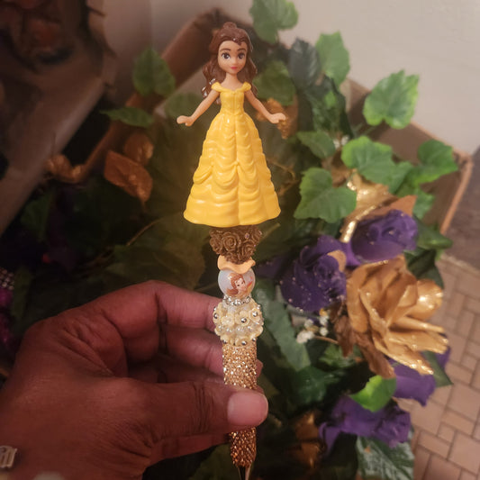 Princess Tiana Gold Rhinestone Pen (Premade)