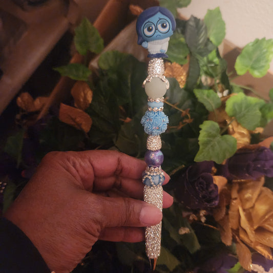 Sadness Inside Out Silver Rhinestone Pen (Premade)