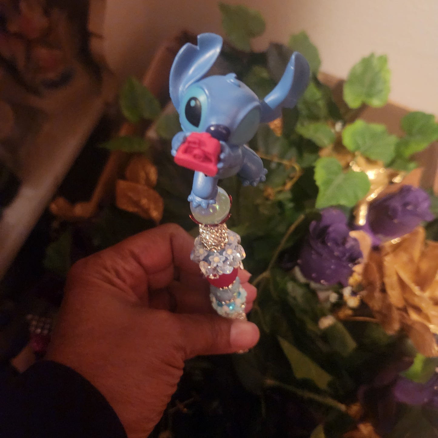 Stitch Camera Silver Rhinestone Pen (Premade)
